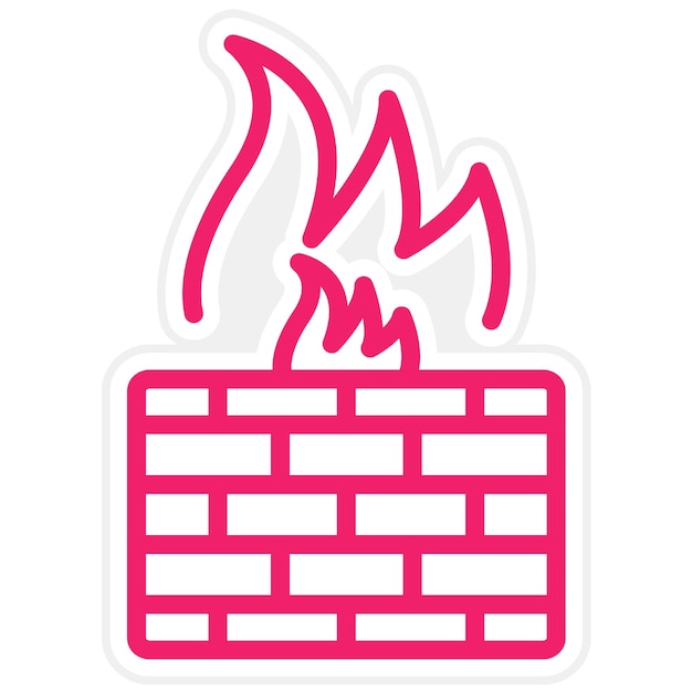 Estilo del icono de configuración del cortafuegos de diseño vectorial
