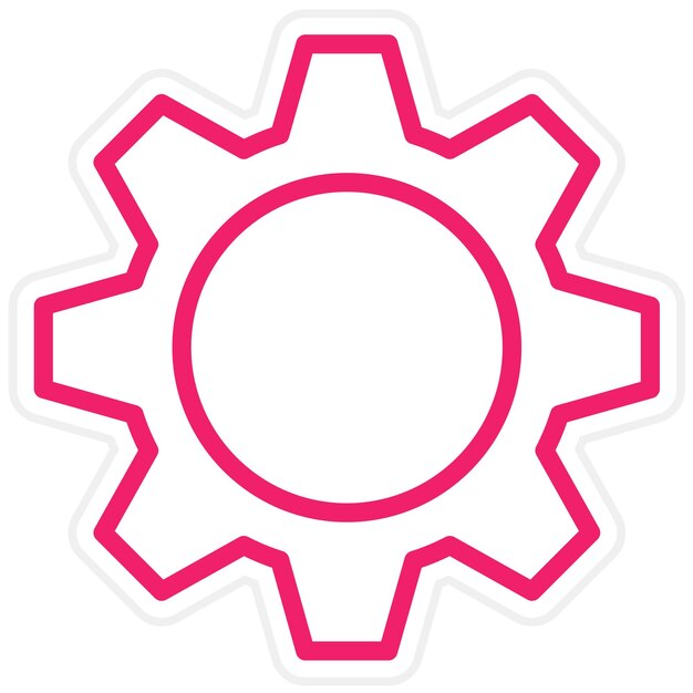 Estilo del icono de la configuración del engranaje de diseño vectorial