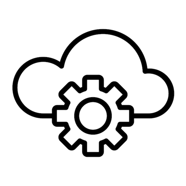 Estilo del icono de la configuración de la nube de diseño vectorial