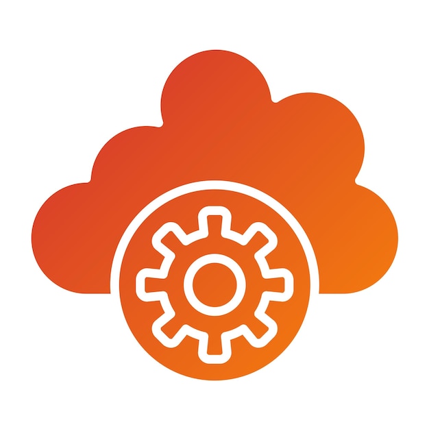 Estilo del icono de la configuración de la nube de diseño vectorial