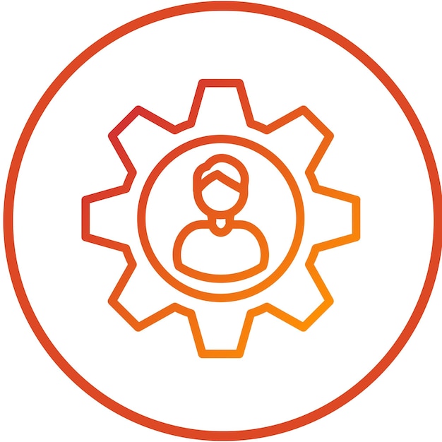 Estilo del icono de configuración del perfil de diseño vectorial