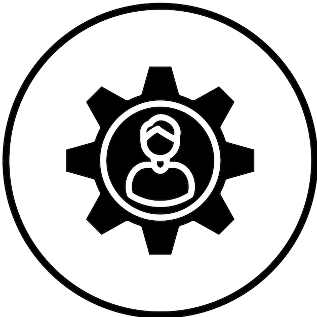 Estilo del icono de configuración del perfil de diseño vectorial