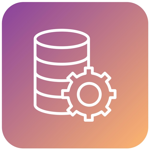 Estilo del icono de las configuraciones de la base de datos de diseño vectorial