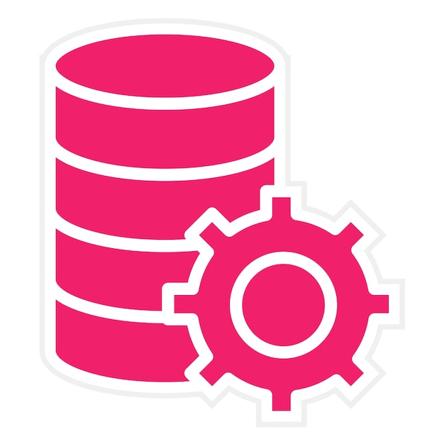 Estilo del icono de las configuraciones de la base de datos de diseño vectorial