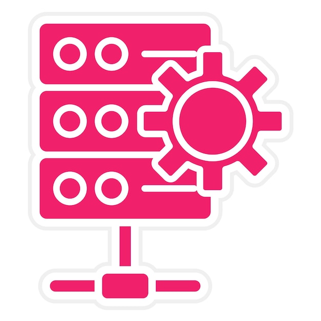 Estilo del icono de las configuraciones de la base de datos de diseño vectorial