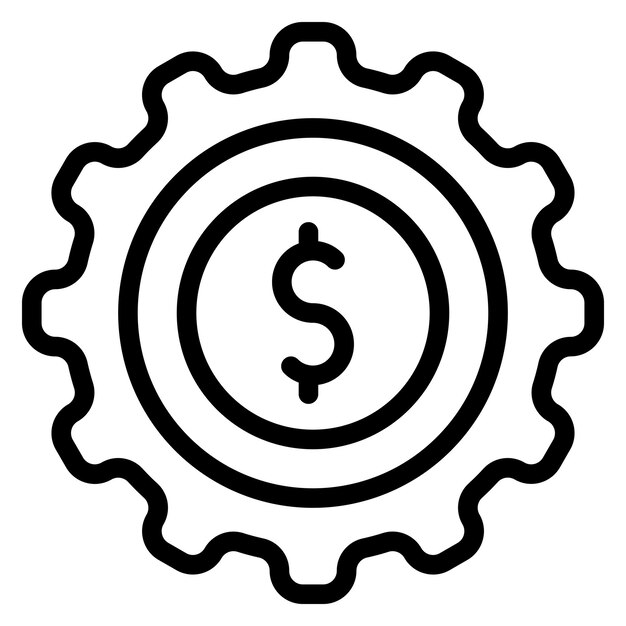 Estilo del icono de las configuraciones comerciales de diseño vectorial