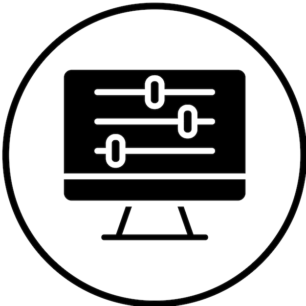 Estilo del icono de las configuraciones del tablero de diseño vectorial