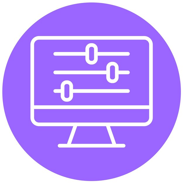 Estilo del icono de las configuraciones del tablero de diseño vectorial