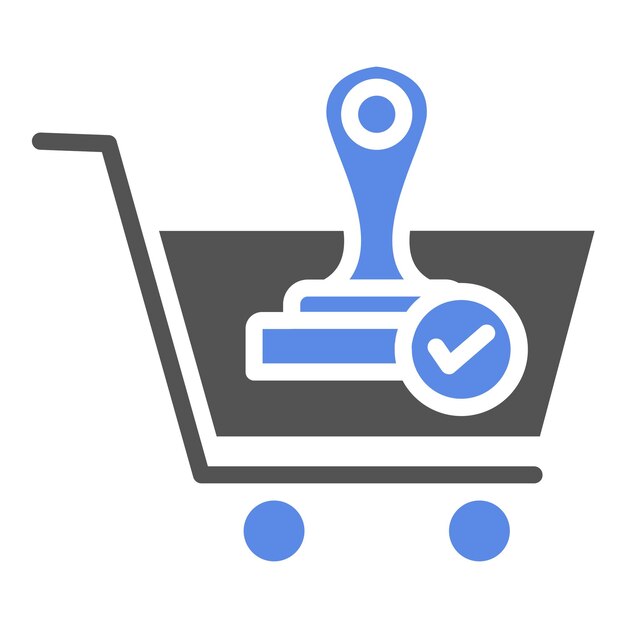 Estilo del icono de confirmación del carrito de diseño vectorial