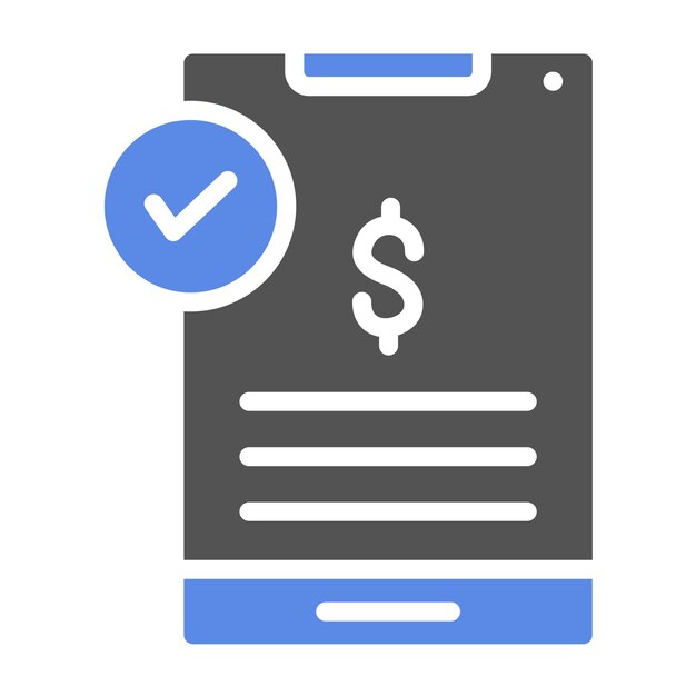 Estilo del icono de confirmación de pago de diseño vectorial