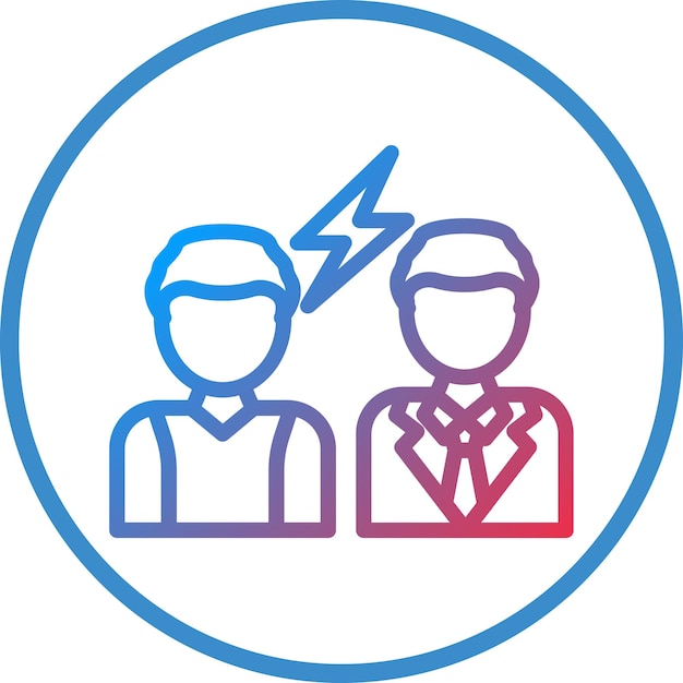 Estilo de icono de conflicto de diseño vectorial
