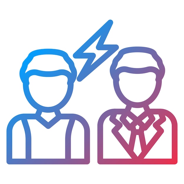 Estilo de icono de conflicto de diseño vectorial