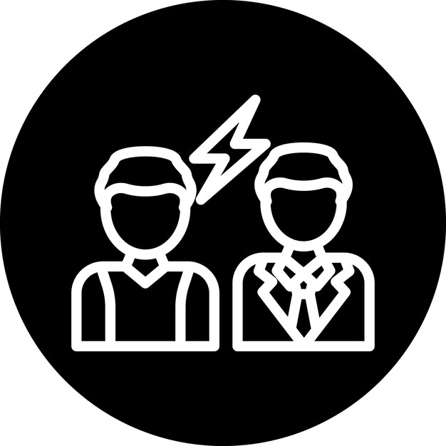 Estilo de icono de conflicto de diseño vectorial