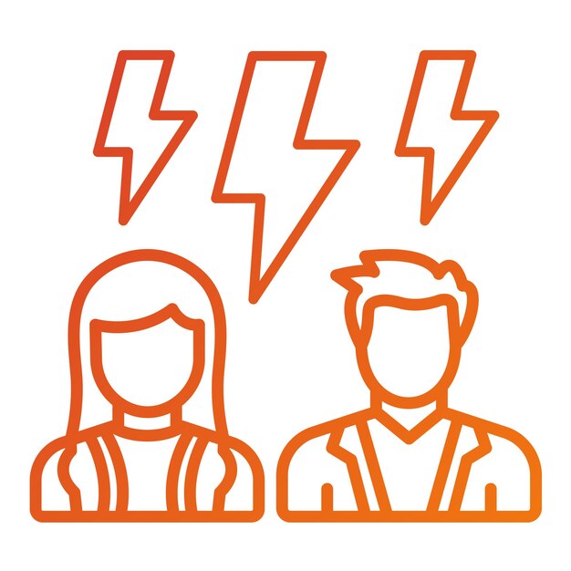 Estilo de icono de conflicto de diseño vectorial