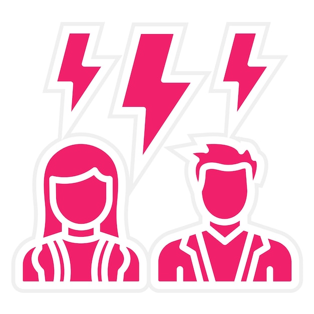 Estilo de icono de conflicto de diseño vectorial