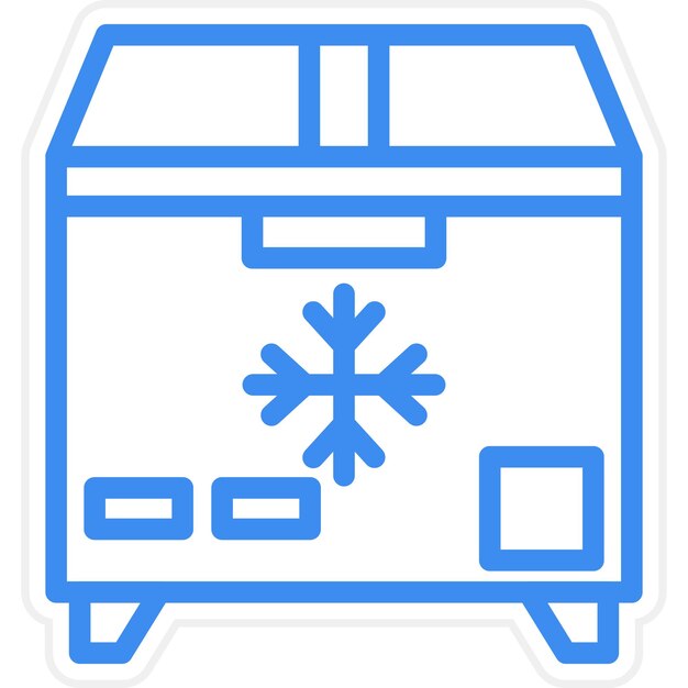 Estilo del icono del congelador de diseño vectorial