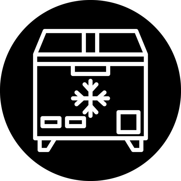 Estilo del icono del congelador de diseño vectorial