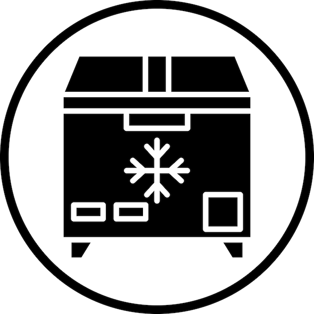 Estilo del icono del congelador de diseño vectorial