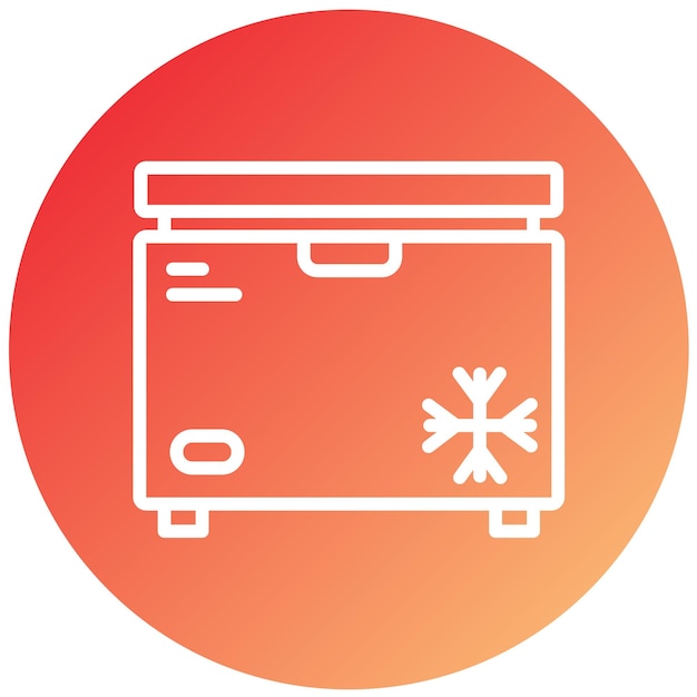 Estilo del icono del congelador de diseño vectorial