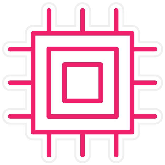 Estilo del icono del conjunto de chips de diseño vectorial