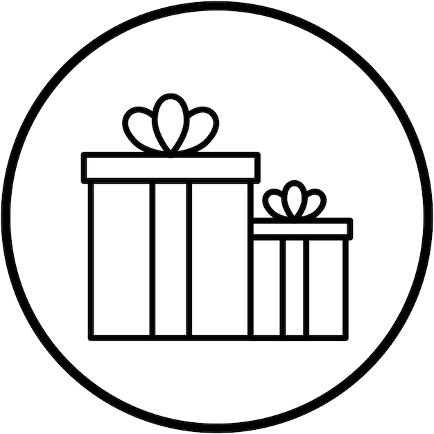 Estilo del icono del conjunto de regalos de diseño vectorial