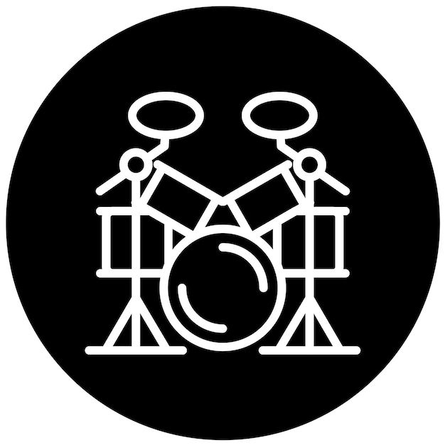 Estilo del icono del conjunto de tambores de diseño vectorial
