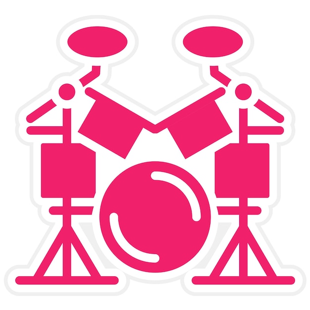 Estilo del icono del conjunto de tambores de diseño vectorial