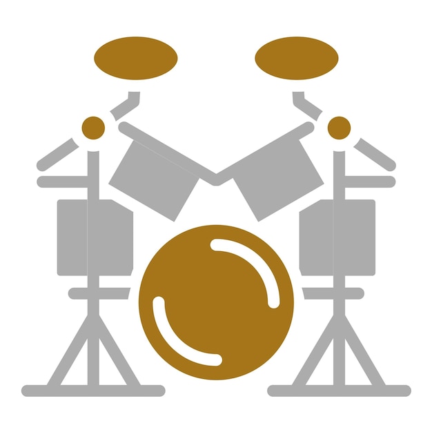 Estilo del icono del conjunto de tambores de diseño vectorial