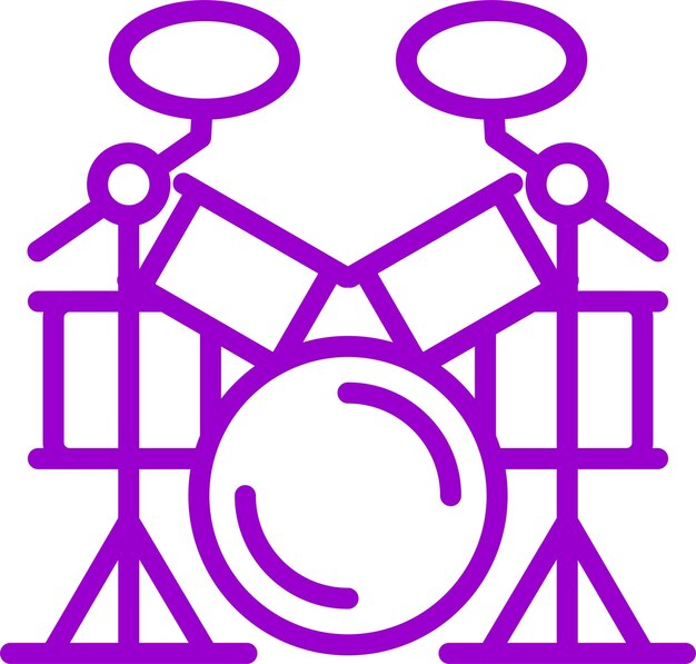 Estilo del icono del conjunto de tambores de diseño vectorial