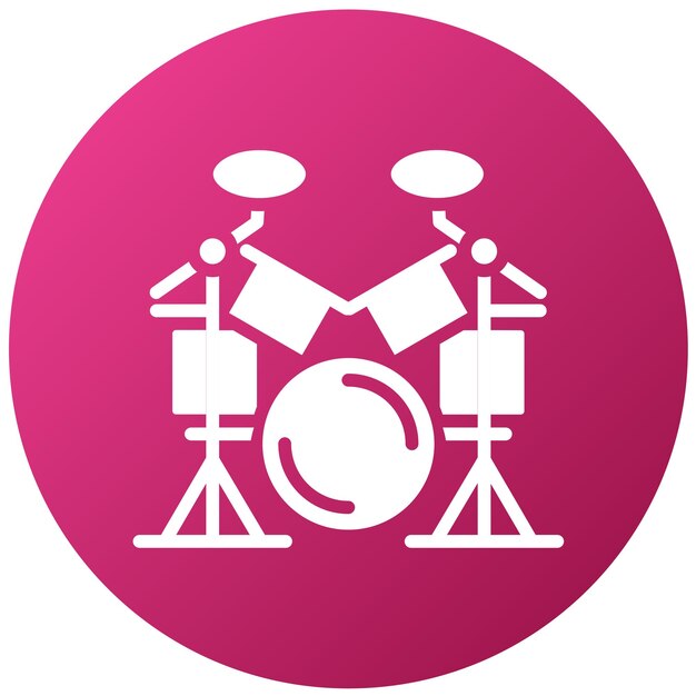 Estilo del icono del conjunto de tambores de diseño vectorial