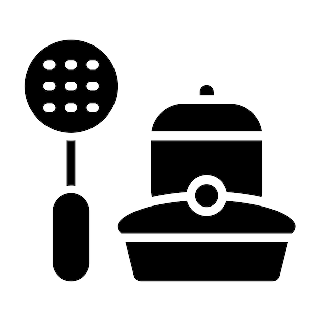 Estilo del icono del conjunto de utensilios de cocina de diseño vectorial