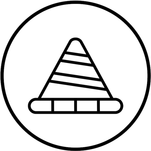 Estilo del icono del cono de tráfico de diseño vectorial