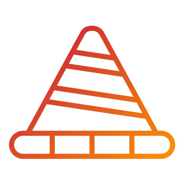 Estilo del icono del cono de tráfico de diseño vectorial