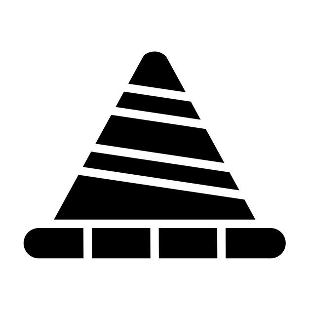 Estilo del icono del cono de tráfico de diseño vectorial
