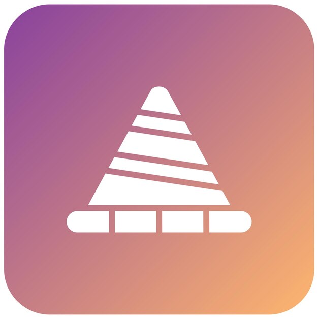 Estilo del icono del cono de tráfico de diseño vectorial