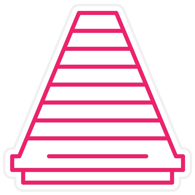 Estilo del icono del cono de tráfico de diseño vectorial