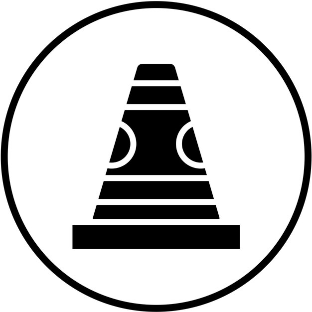 Estilo del icono del cono de tráfico de diseño vectorial