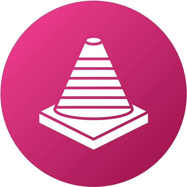 Estilo del icono del cono de tráfico de diseño vectorial