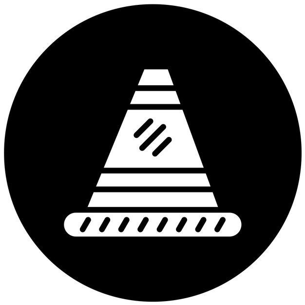 Estilo del icono del cono de tráfico de diseño vectorial