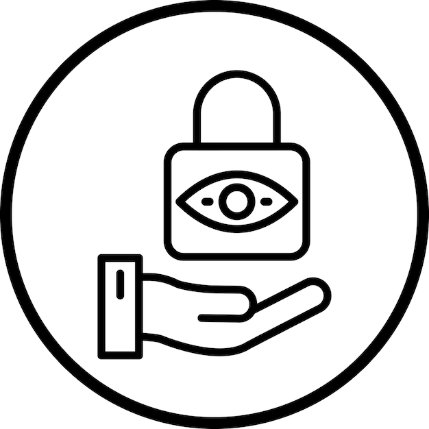 Estilo de icono de conocimiento de privacidad de diseño vectorial