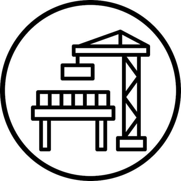 Estilo de icono de construcción de puentes de diseño vectorial