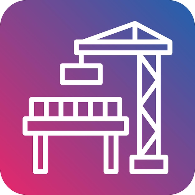 Estilo de icono de construcción de puentes de diseño vectorial