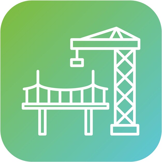 Estilo de icono de construcción de puentes de diseño vectorial