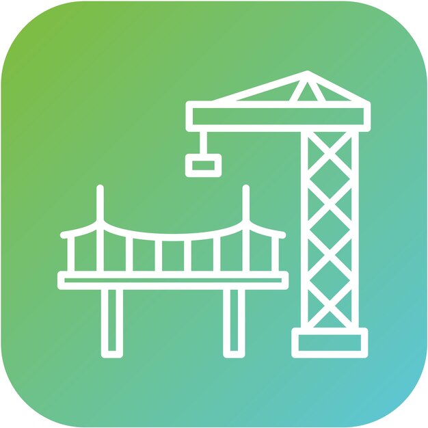 Vector estilo de icono de construcción de puentes de diseño vectorial