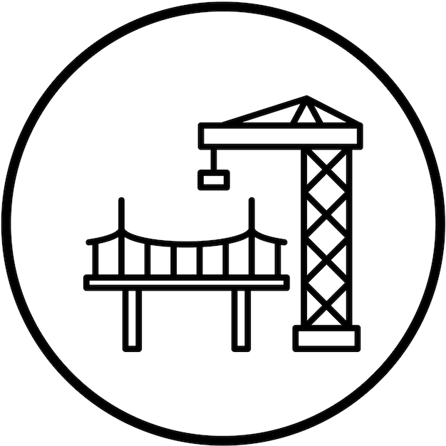 Estilo de icono de construcción de puentes de diseño vectorial