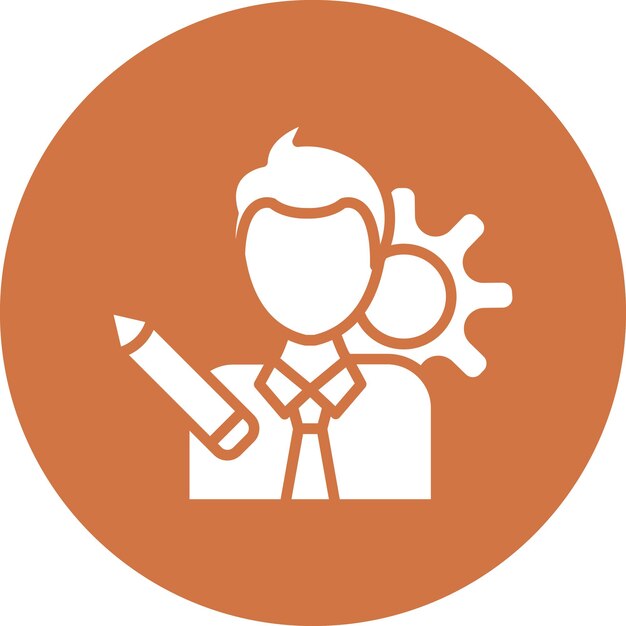 Estilo del icono del consultor de diseño vectorial