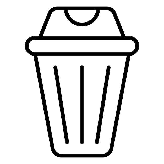 Estilo del icono del contenedor de basura de diseño vectorial