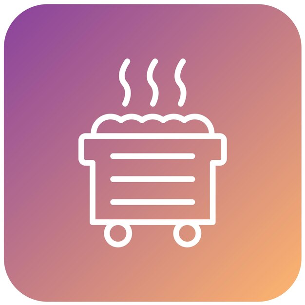 Estilo del icono del contenedor de basura de diseño vectorial