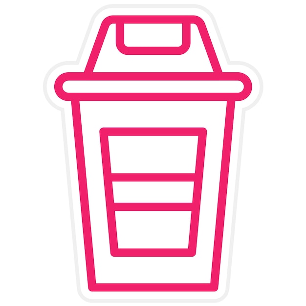 Estilo del icono del contenedor de basura de diseño vectorial