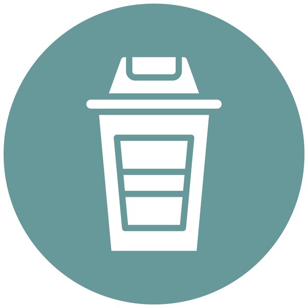 Estilo del icono del contenedor de basura de diseño vectorial